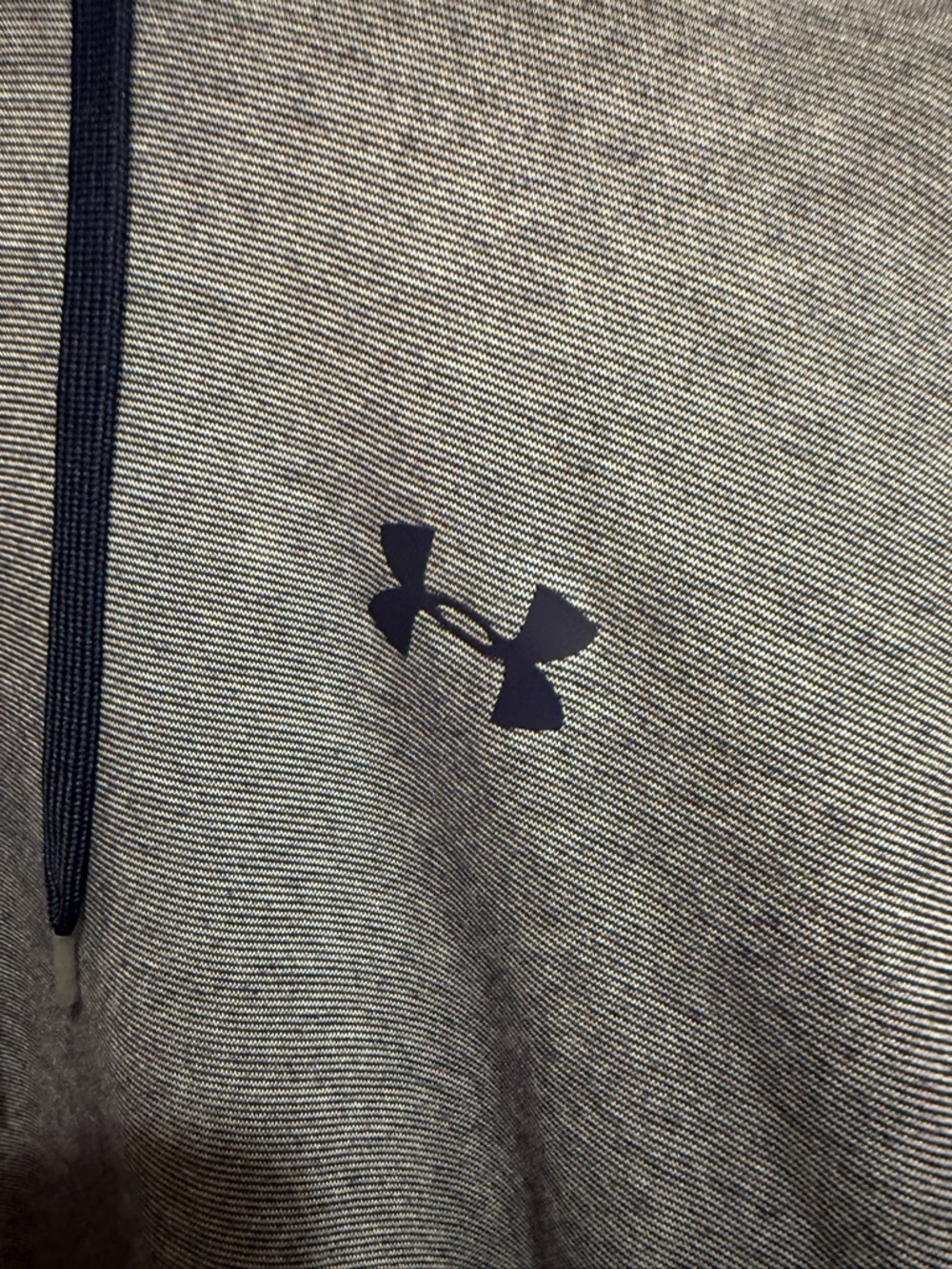 Under Armour Gray Heather Pullover Hoodie with Navy Accents - Picture 2 of 5